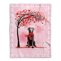 Ohaprints-Fleece-Sherpa-Blanket-Silver-Labrador-Retriever-Lab-Dog-With-Heart-Soft-Throw-Blanket-543-Fleece Blanket