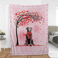 Ohaprints-Fleece-Sherpa-Blanket-Silver-Labrador-Retriever-Lab-Dog-With-Heart-Soft-Throw-Blanket-543-Sherpa Blanket