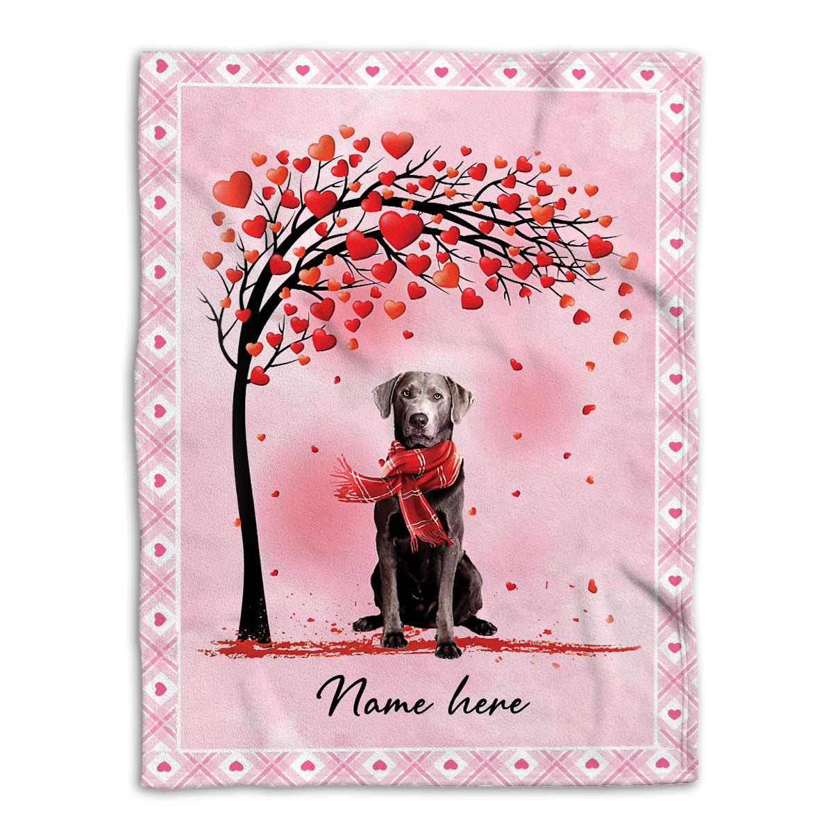 Ohaprints-Fleece-Sherpa-Blanket-Silver-Labrador-Retriever-Custom-Personalized-Name-Soft-Throw-Blanket-595-Fleece Blanket