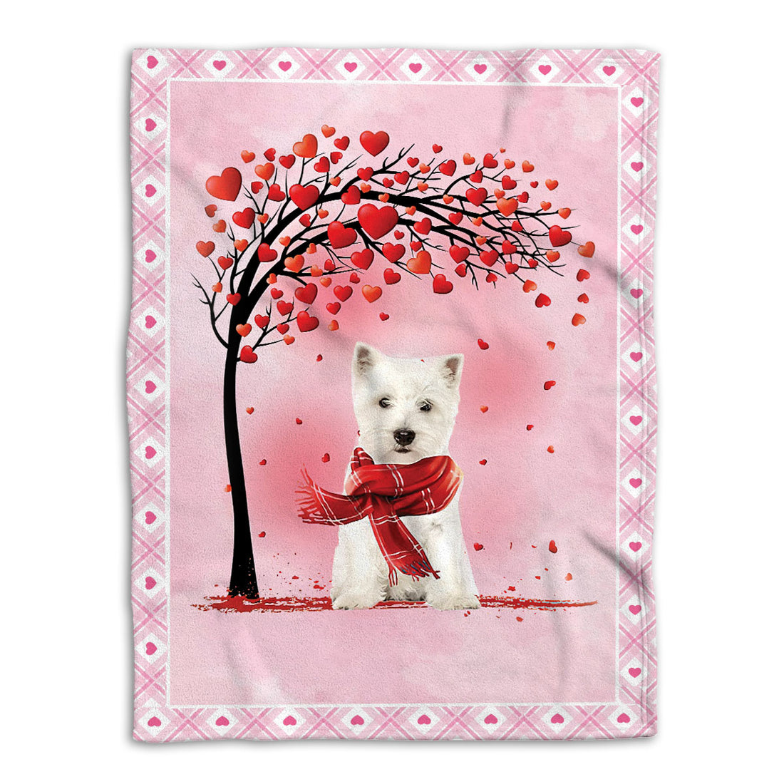 Ohaprints-Fleece-Sherpa-Blanket-West-Highland-Terrier-Westie-Dog-With-Heart-Soft-Throw-Blanket-396-Fleece Blanket