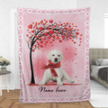 Ohaprints-Fleece-Sherpa-Blanket-White-Labrador-Retriever-Custom-Personalized-Name-Soft-Throw-Blanket-926-Sherpa Blanket