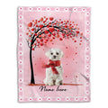 Ohaprints-Fleece-Sherpa-Blanket-Maltese-Dog-With-Heart-Custom-Personalized-Name-Soft-Throw-Blanket-415-Fleece Blanket