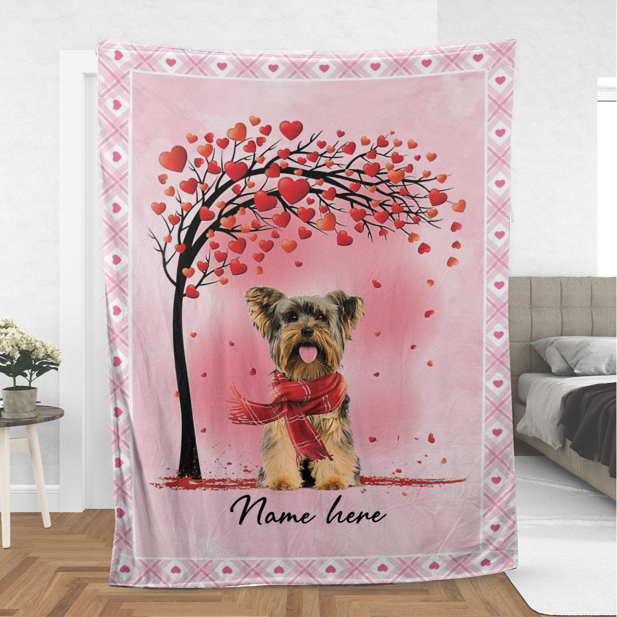 Ohaprints-Fleece-Sherpa-Blanket-Yorkshire-Terrier-Yorkies-Custom-Personalized-Name-Soft-Throw-Blanket-928-Sherpa Blanket