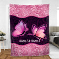 Ohaprints-Fleece-Sherpa-Blanket-Couple-Pink-Butterfly-Custom-Personalized-Name-Soft-Throw-Blanket-614-Sherpa Blanket