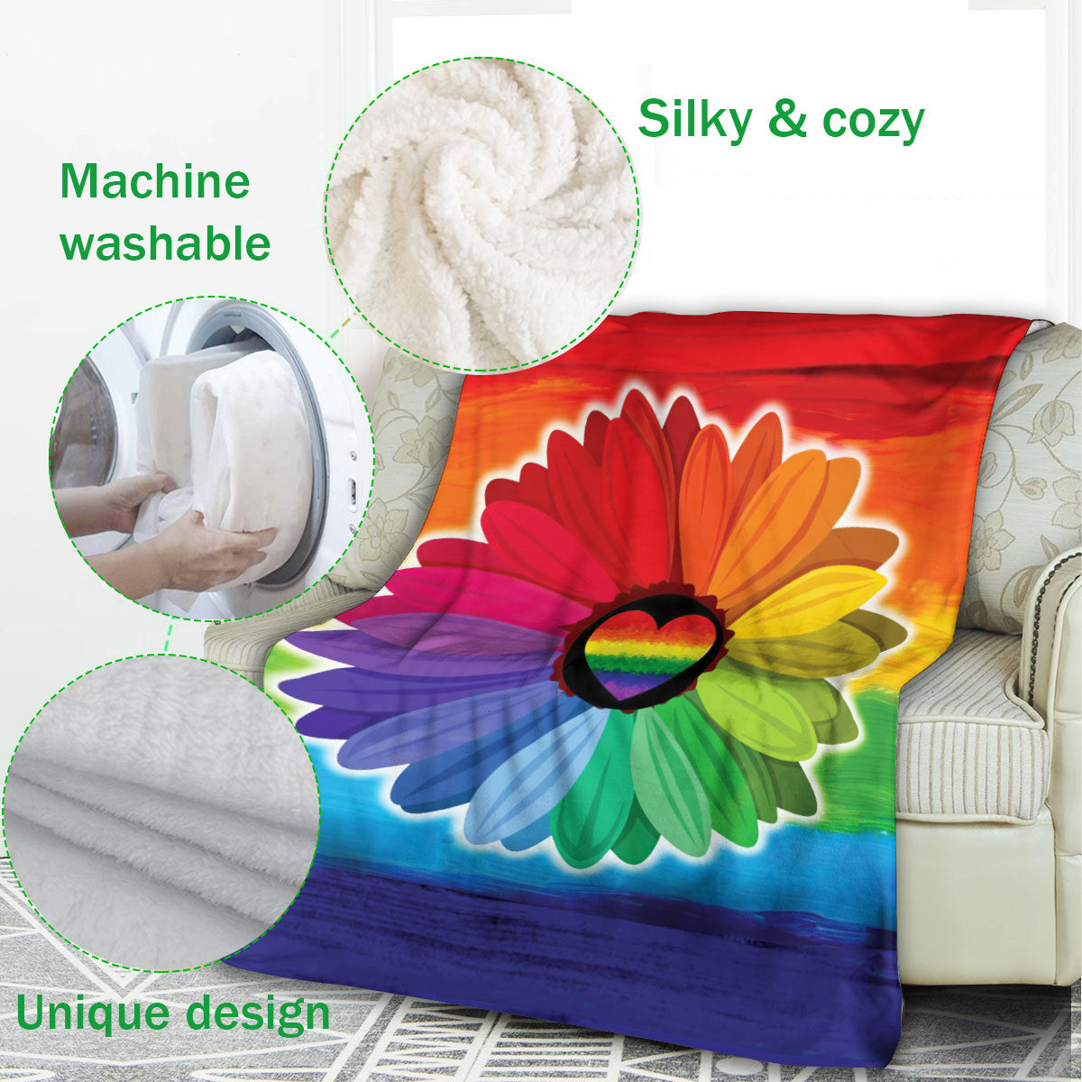 Ohaprints-Fleece-Sherpa-Blanket-Lgbt-Pride-Lgbtq-Gay-Lesbian-Love-Is-Love-Gift-Soft-Throw-Blanket-930-Fleece Blanket