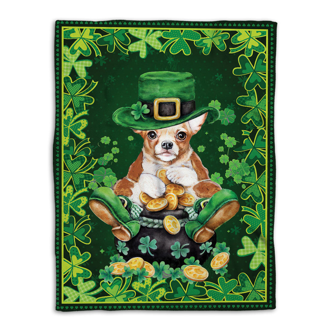 Ohaprints-Fleece-Sherpa-Blanket-Chihuahua-Pot-Gold-Soft-Throw-Blanket-870-Fleece Blanket