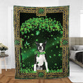 Ohaprints-Fleece-Sherpa-Blanket-Boston-Terrier-Dog-Green-Tree-Soft-Throw-Blanket-892-Sherpa Blanket