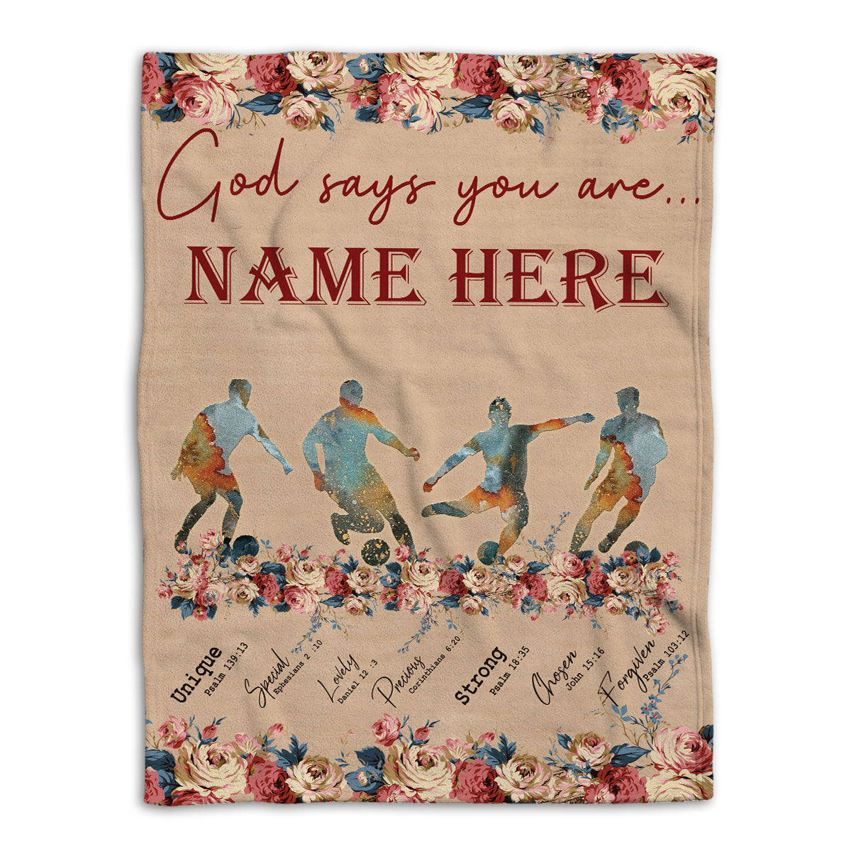 Ohaprints-Fleece-Sherpa-Blanket-Soccer-God-Says-Sport-Lovers-Gift-Custom-Personalized-Name-Soft-Throw-Blanket-470-Fleece Blanket