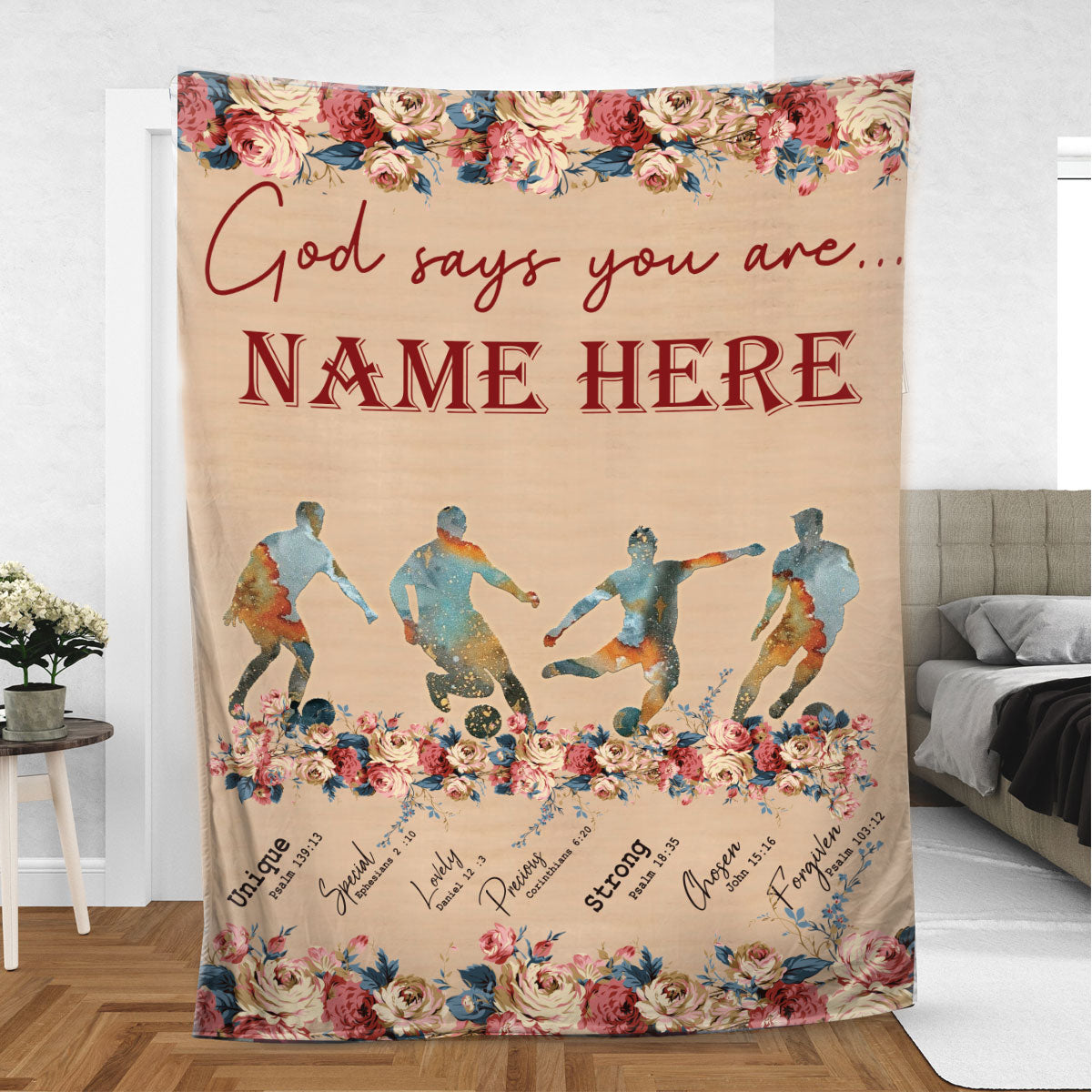 Ohaprints-Fleece-Sherpa-Blanket-Soccer-God-Says-Sport-Lovers-Gift-Custom-Personalized-Name-Soft-Throw-Blanket-470-Sherpa Blanket