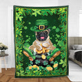 Ohaprints-Fleece-Sherpa-Blanket-Pug-Pot-Gold-Dog-Soft-Throw-Blanket-866-Sherpa Blanket