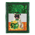 Ohaprints-Fleece-Sherpa-Blanket-Pug-Dog-Lover-Pot-Gold-Lucky-Soft-Throw-Blanket-839-Fleece Blanket