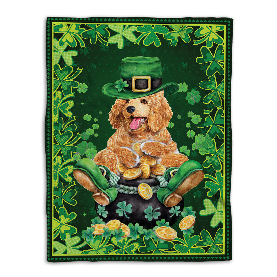 Ohaprints-Fleece-Sherpa-Blanket-Poodle-Pot-Gold-Dog-Soft-Throw-Blanket-865-Fleece Blanket