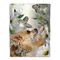 Ohaprints-Fleece-Sherpa-Blanket-Chihuahua-Dog-Lover-Daisy-Flower-Butterflies-Butterfly-Soft-Throw-Blanket-484-Fleece Blanket