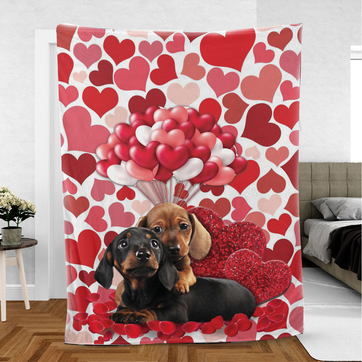 Ohaprints-Fleece-Sherpa-Blanket-Dachshund-Weiner-Doxie-Dog-Lover-Love-Adorable-Soft-Throw-Blanket-807-Sherpa Blanket