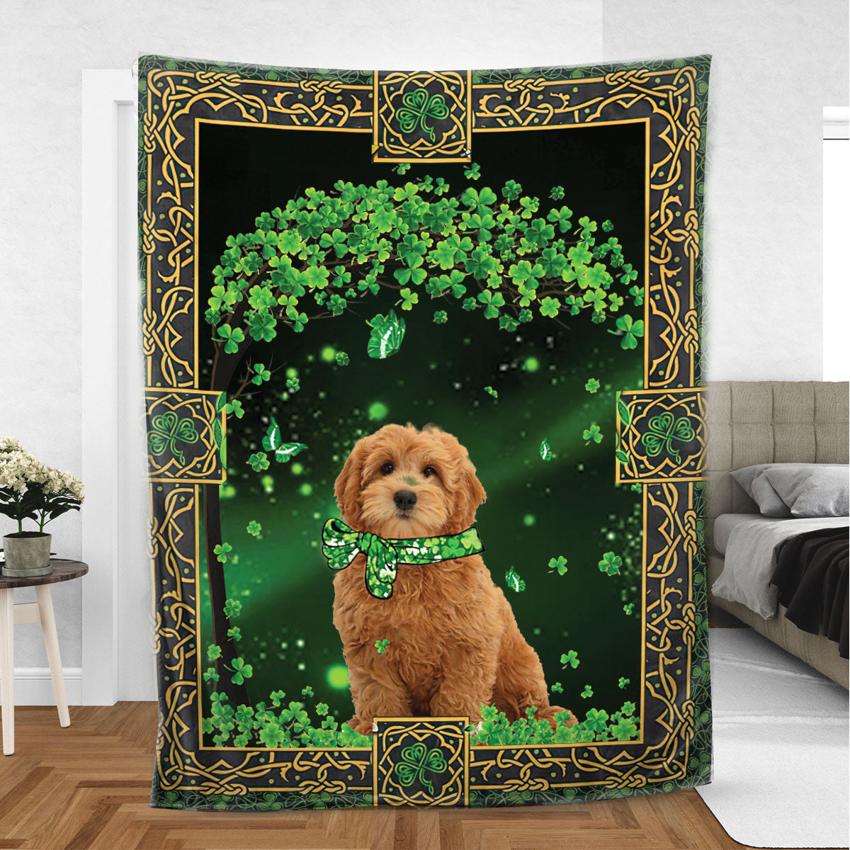 Ohaprints-Fleece-Sherpa-Blanket-Goldendoodle-Labradoodle-Dog-Soft-Throw-Blanket-888-Sherpa Blanket