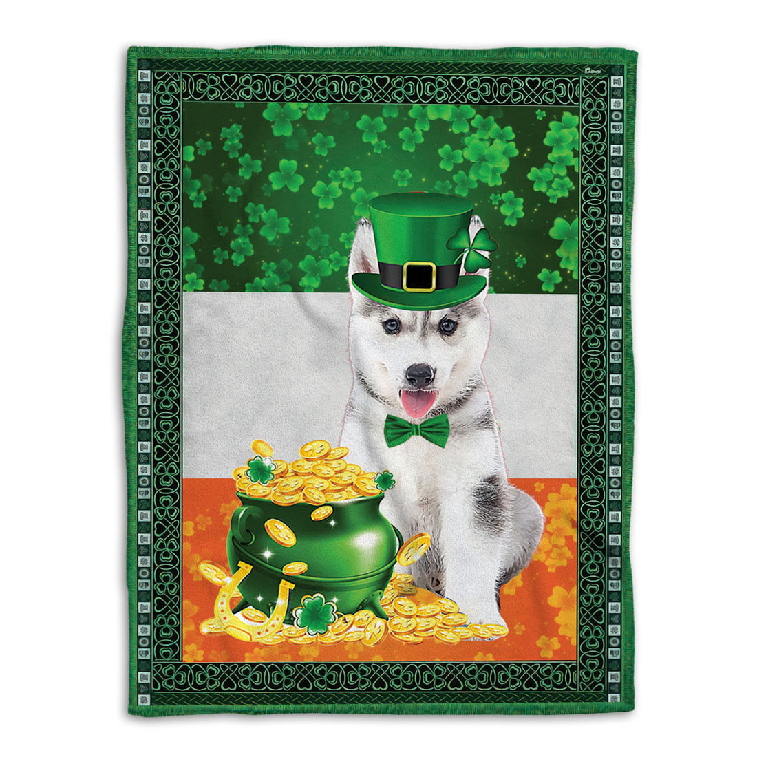 Ohaprints-Fleece-Sherpa-Blanket-Siberian-Husky-Dog-Puppy-Soft-Throw-Blanket-534-Fleece Blanket