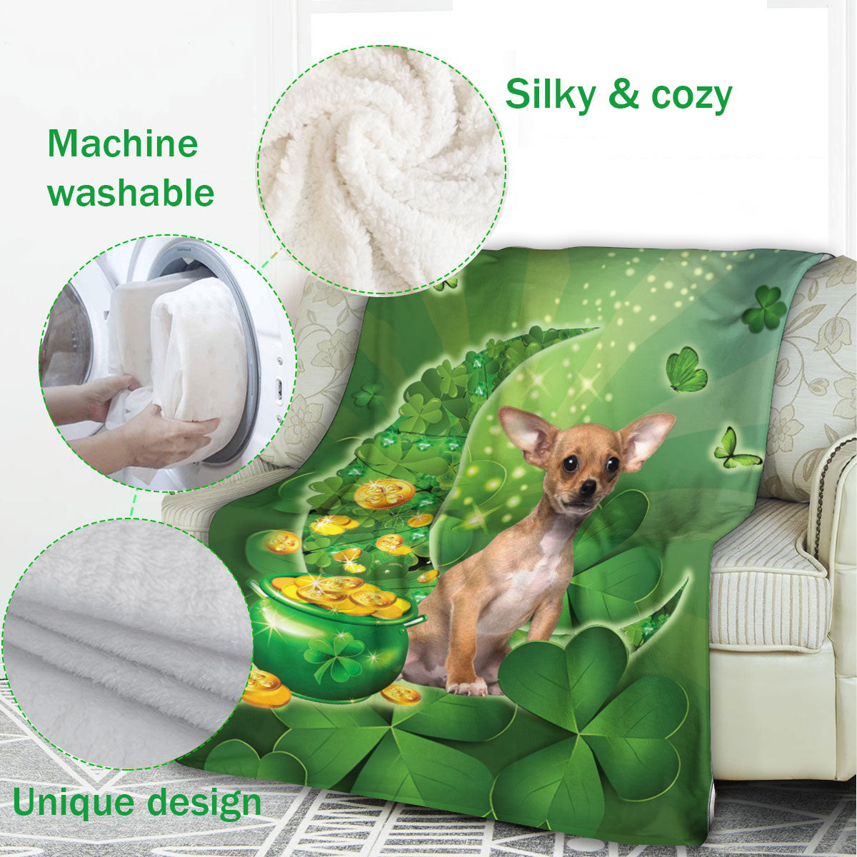 Ohaprints-Fleece-Sherpa-Blanket-Chihuahua-Dog-Lover-Moon-Soft-Throw-Blanket-858-Fleece Blanket