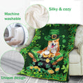 Ohaprints-Fleece-Sherpa-Blanket-Corgi-Pot-Gold-Soft-Throw-Blanket-863-Fleece Blanket