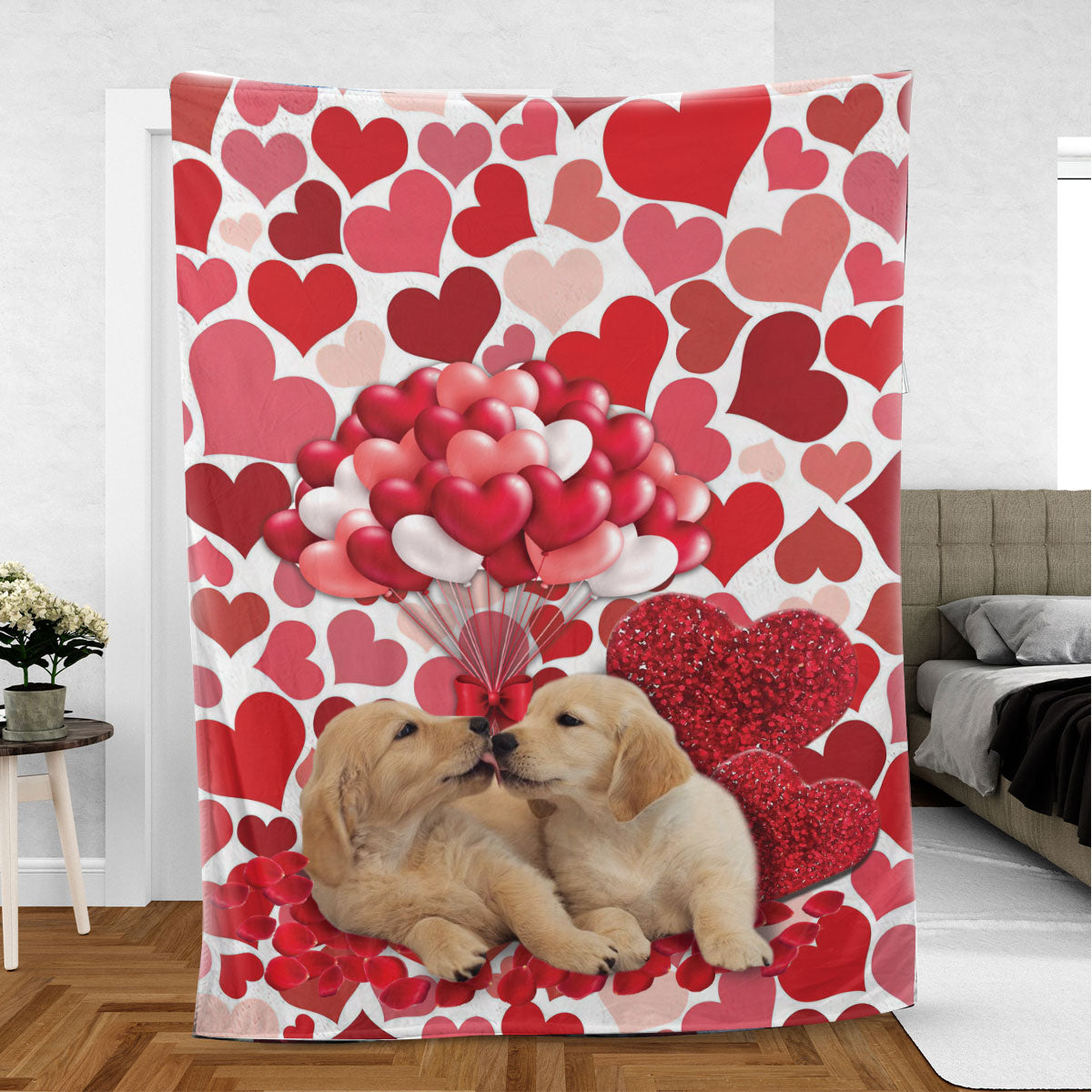 Ohaprints-Fleece-Sherpa-Blanket-Golden-Retriever-Labrador-Retriever-Dog-Lover-Soft-Throw-Blanket-805-Sherpa Blanket