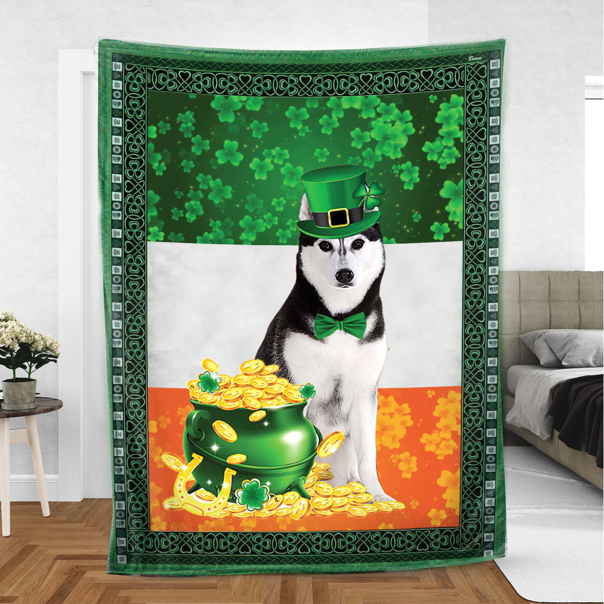 Ohaprints-Fleece-Sherpa-Blanket-Siberian-Husky-Dog-Lover-Soft-Throw-Blanket-837-Sherpa Blanket