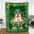 Ohaprints-Fleece-Sherpa-Blanket-English-Bull-Bulldog-Pot-Gold-Soft-Throw-Blanket-479-Sherpa Blanket