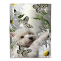 Ohaprints-Fleece-Sherpa-Blanket-West-Highland-White-Terrier-Westie-Dog-Lover-Daisy-Flower-Butterfly-Soft-Throw-Blanket-1158-Fleece Blanket