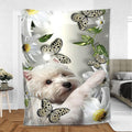 Ohaprints-Fleece-Sherpa-Blanket-West-Highland-White-Terrier-Westie-Dog-Lover-Daisy-Flower-Butterfly-Soft-Throw-Blanket-1158-Sherpa Blanket