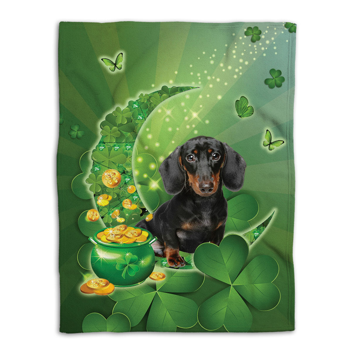 Ohaprints-Fleece-Sherpa-Blanket-Black-&-Tan-Dachshund-Weiners-Soft-Throw-Blanket-856-Fleece Blanket