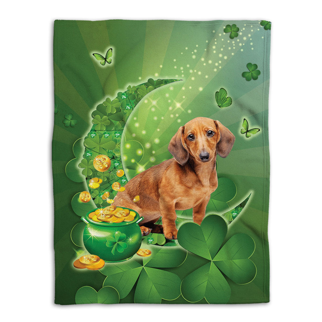 Ohaprints-Fleece-Sherpa-Blanket-Dachshund-Weiner-Doxie-Moon-Soft-Throw-Blanket-855-Fleece Blanket