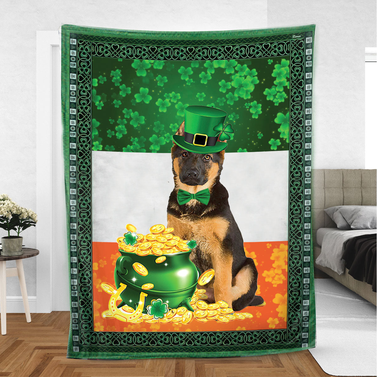 Ohaprints-Fleece-Sherpa-Blanket-German-Shepherd-Dog-Lover-Soft-Throw-Blanket-833-Sherpa Blanket