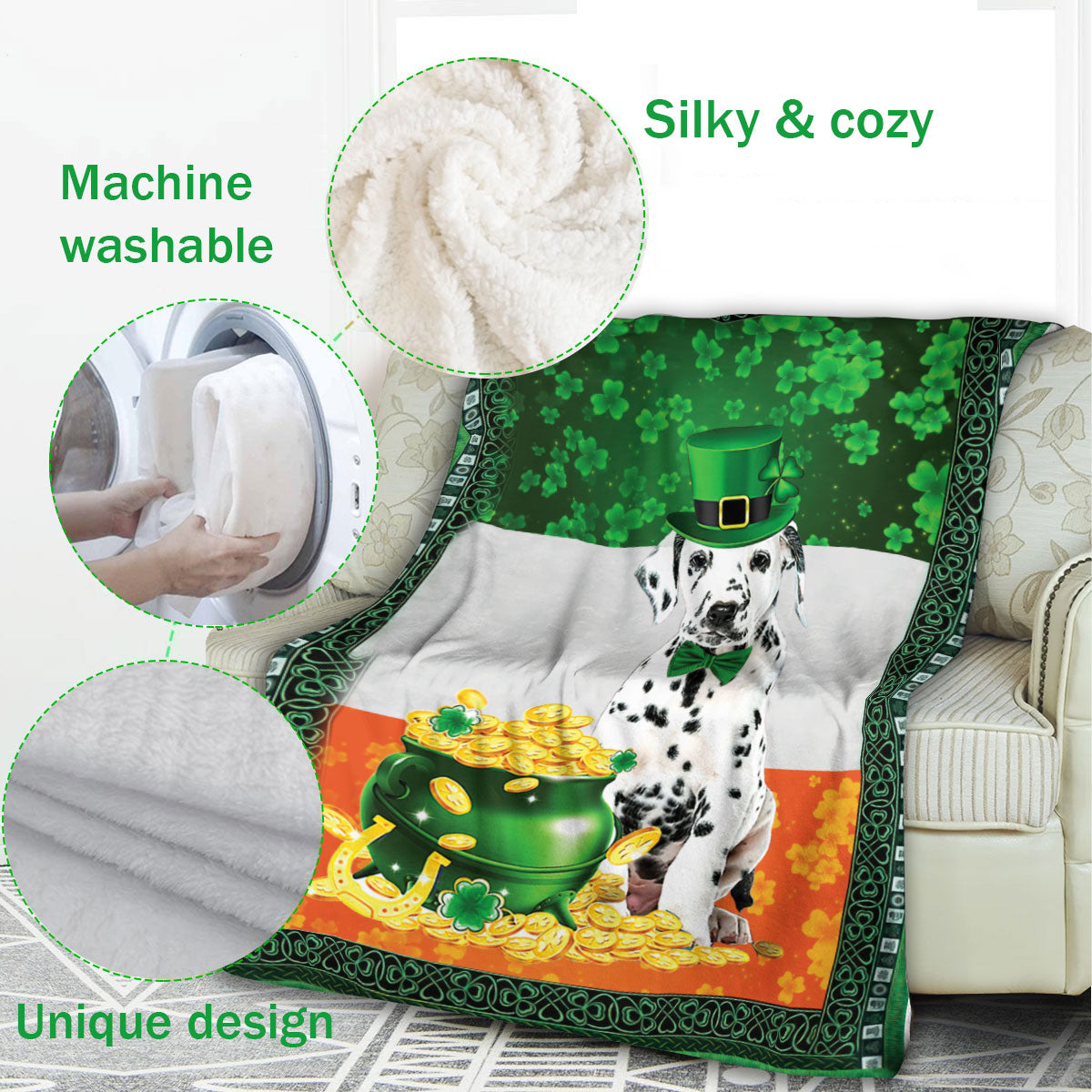 Ohaprints-Fleece-Sherpa-Blanket-Dalmatian-101-Dalmations-Soft-Throw-Blanket-831-Fleece Blanket