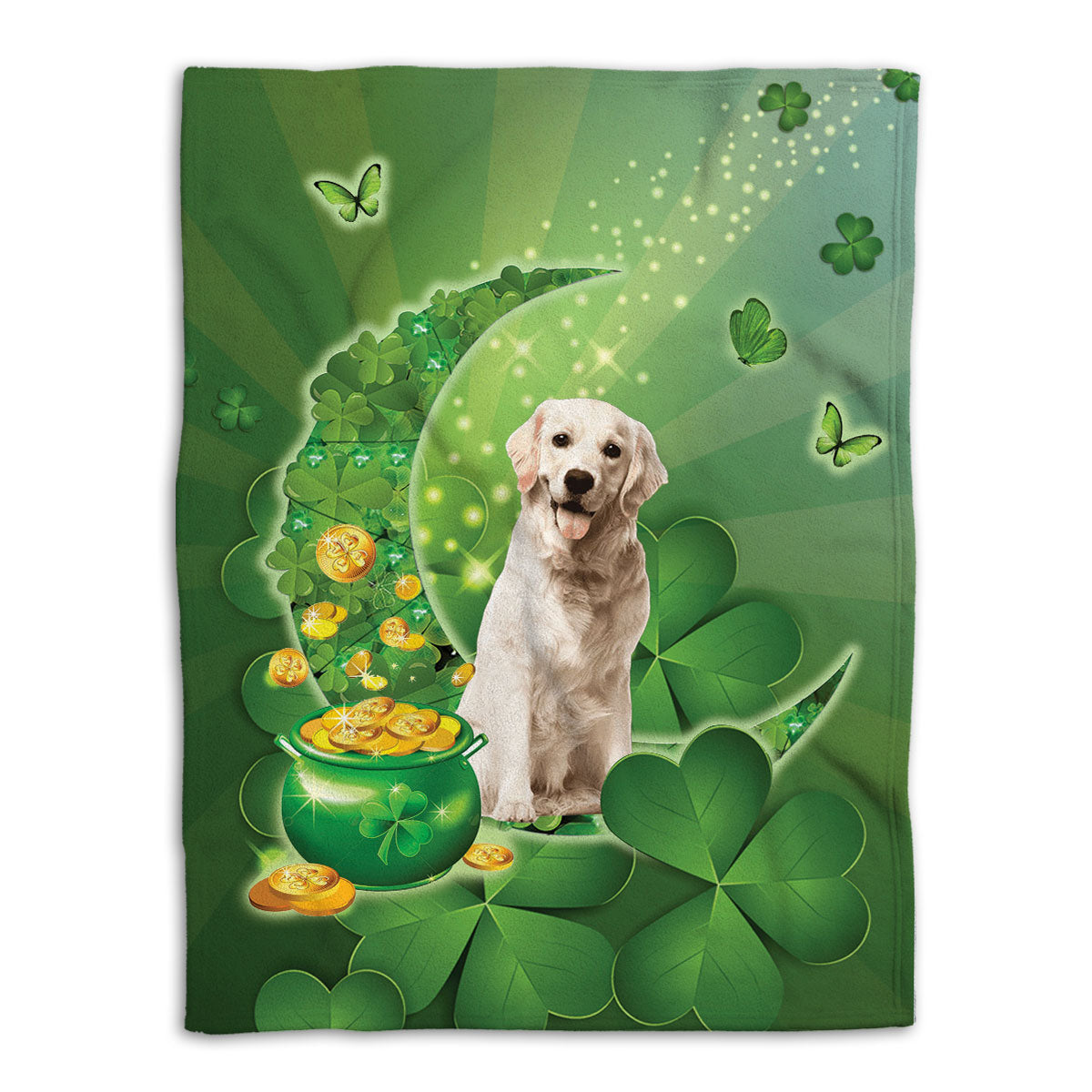 Golden retriever fleece blanket best sale