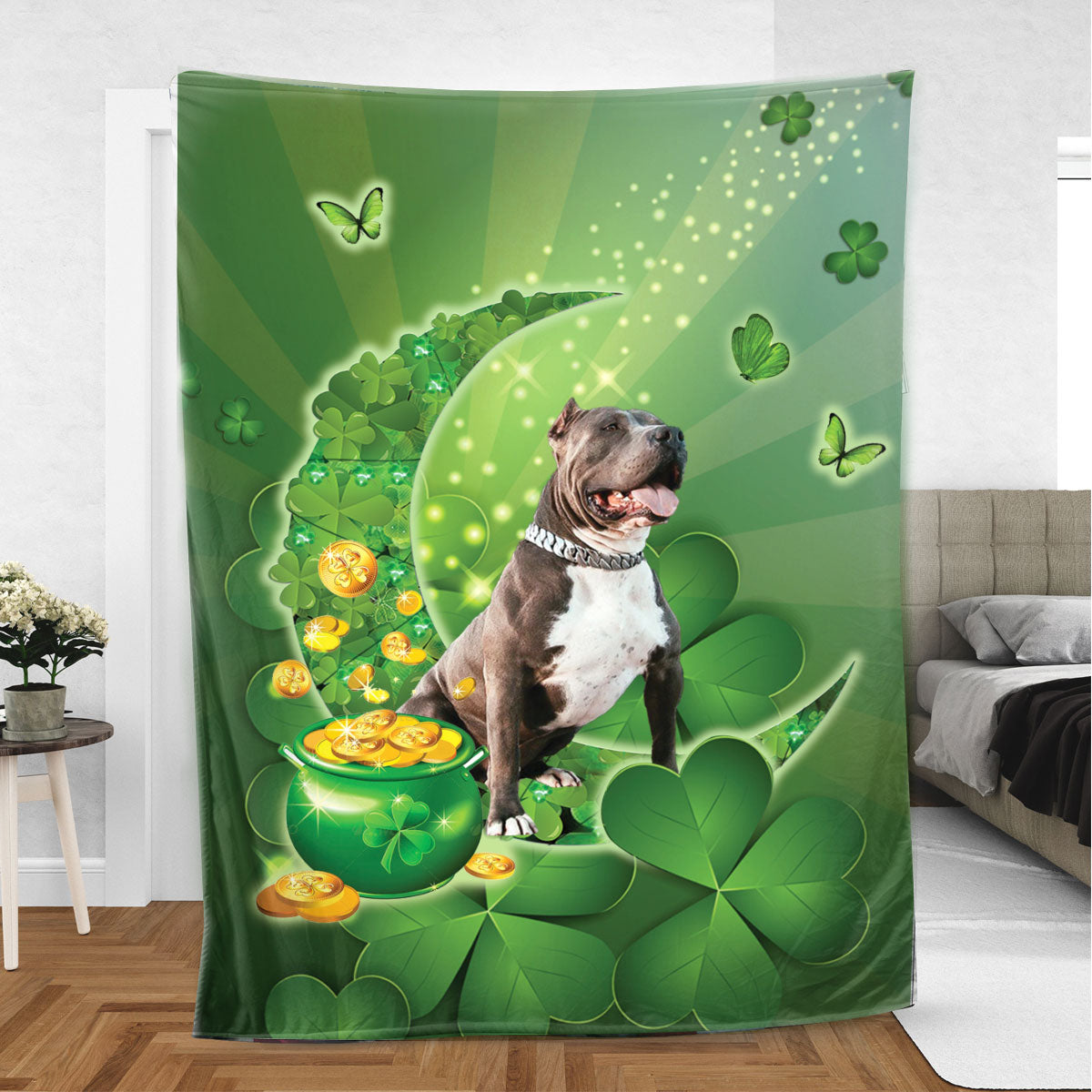 Ohaprints-Fleece-Sherpa-Blanket-Staffordshire-Bull-Terrier-2-Soft-Throw-Blanket-848-Sherpa Blanket