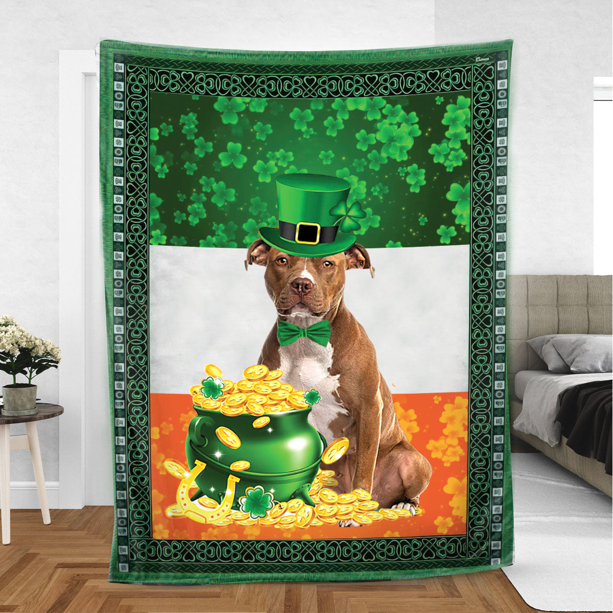 Ohaprints-Fleece-Sherpa-Blanket-Staffordshire-Bull-Terrier-Soft-Throw-Blanket-826-Sherpa Blanket