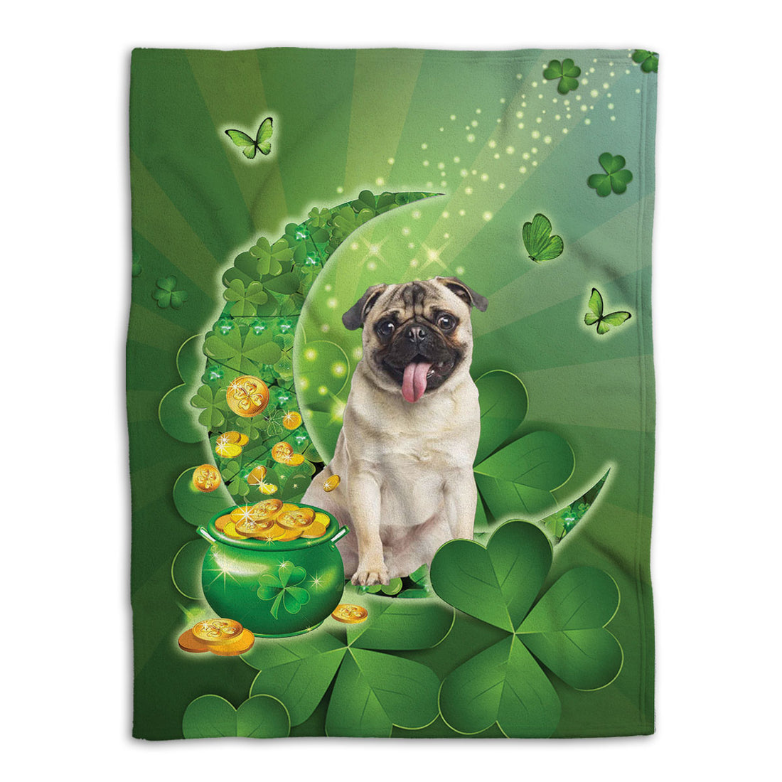 Ohaprints-Fleece-Sherpa-Blanket-Pug-Dog-Lover-Moon-Soft-Throw-Blanket-847-Fleece Blanket