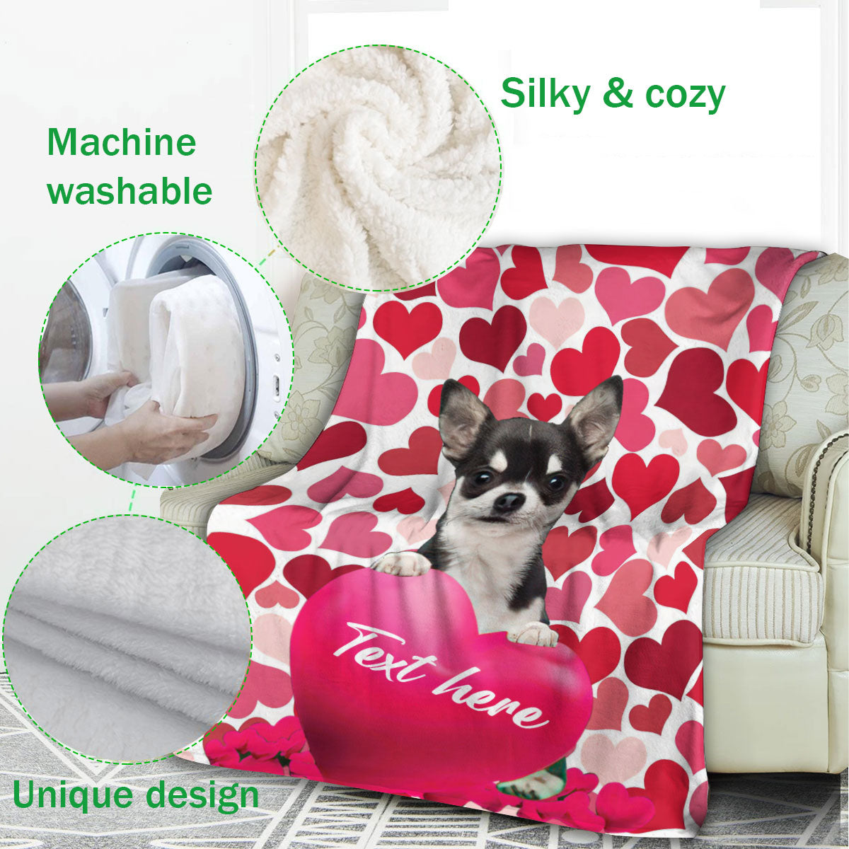 Ohaprints-Fleece-Sherpa-Blanket-Chihuahua-Dog-Lover-Custom-Personalized-Name-Soft-Throw-Blanket-520-Fleece Blanket