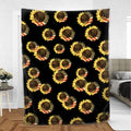 Ohaprints-Fleece-Sherpa-Blanket-Gothic-Skull-Sunflower-Leopard-Soft-Throw-Blanket-876-Sherpa Blanket