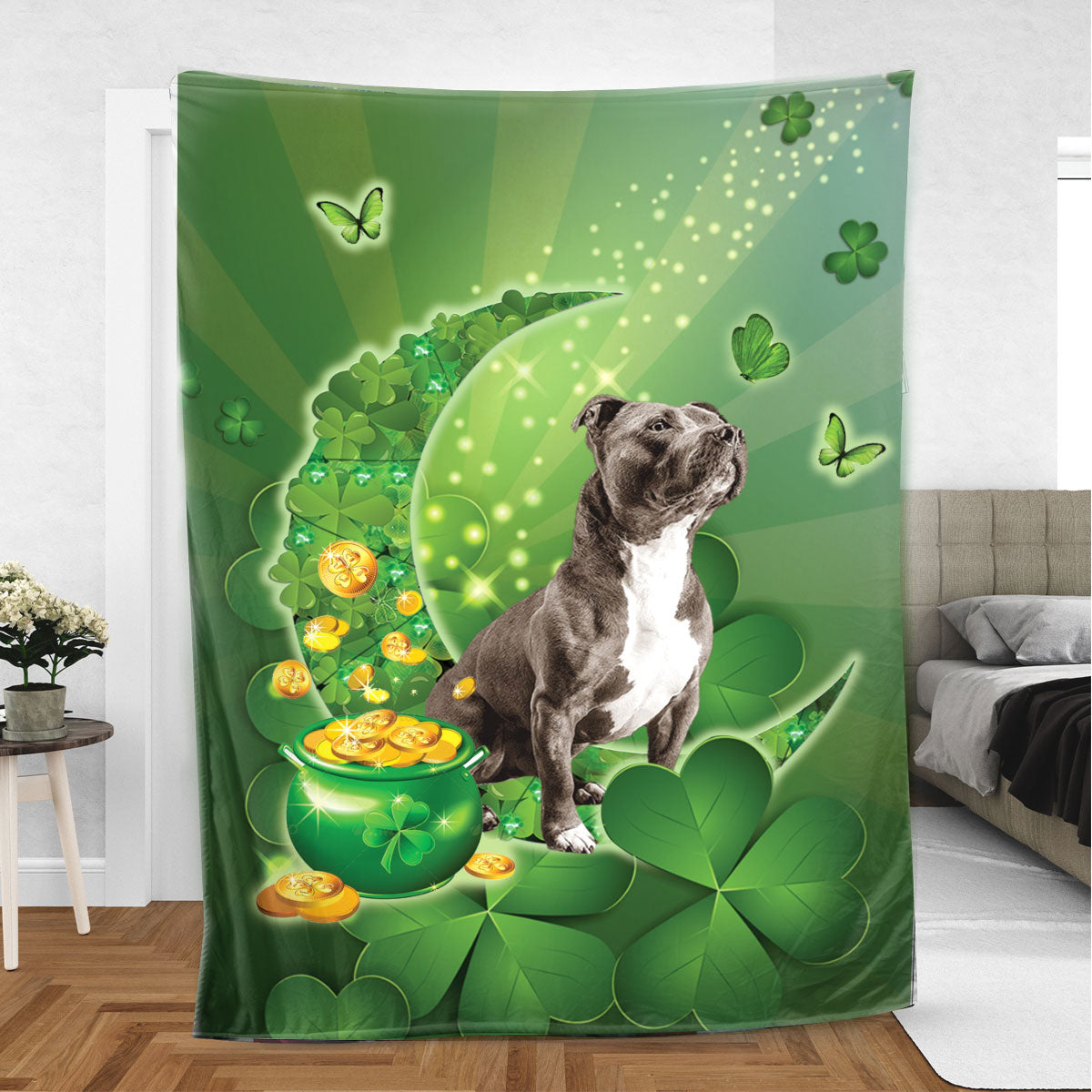 Ohaprints-Fleece-Sherpa-Blanket-Staffordshire-Bull-Soft-Throw-Blanket-845-Sherpa Blanket