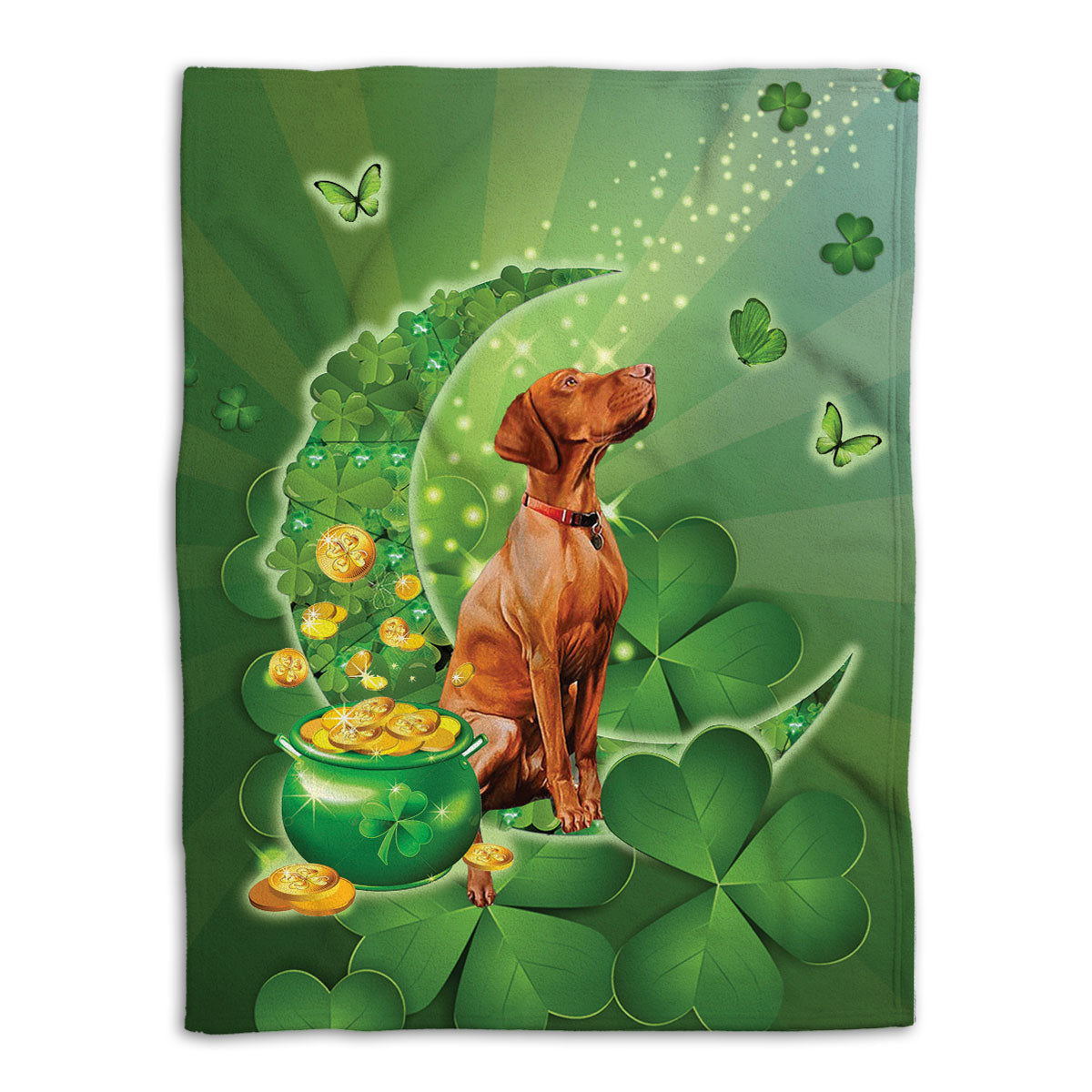 Ohaprints-Fleece-Sherpa-Blanket-Vizsla-Dog-Lover-Moon-Soft-Throw-Blanket-452-Fleece Blanket