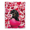 Ohaprints-Fleece-Sherpa-Blanket-Dachshund-Weiner-Doxie-Dog-Lover-Soft-Throw-Blanket-789-Fleece Blanket