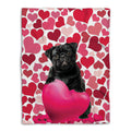 Ohaprints-Fleece-Sherpa-Blanket-Black-Pug-Dog-Lover-Love-Heart-4-Soft-Throw-Blanket-786-Fleece Blanket