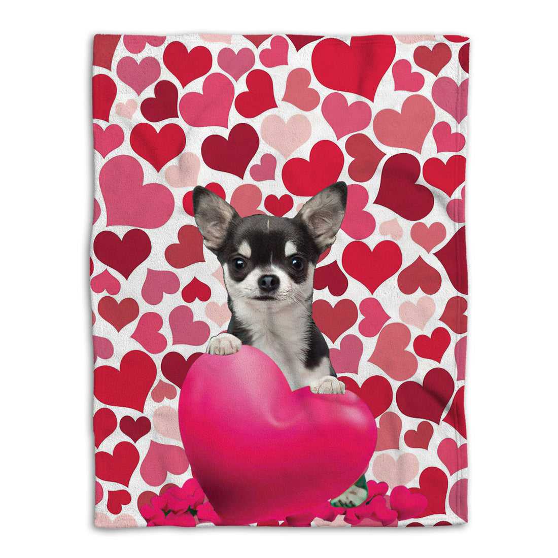 Ohaprints-Fleece-Sherpa-Blanket-Chihuahua-Dog-Lover-Love-Heart-4-Soft-Throw-Blanket-784-Fleece Blanket