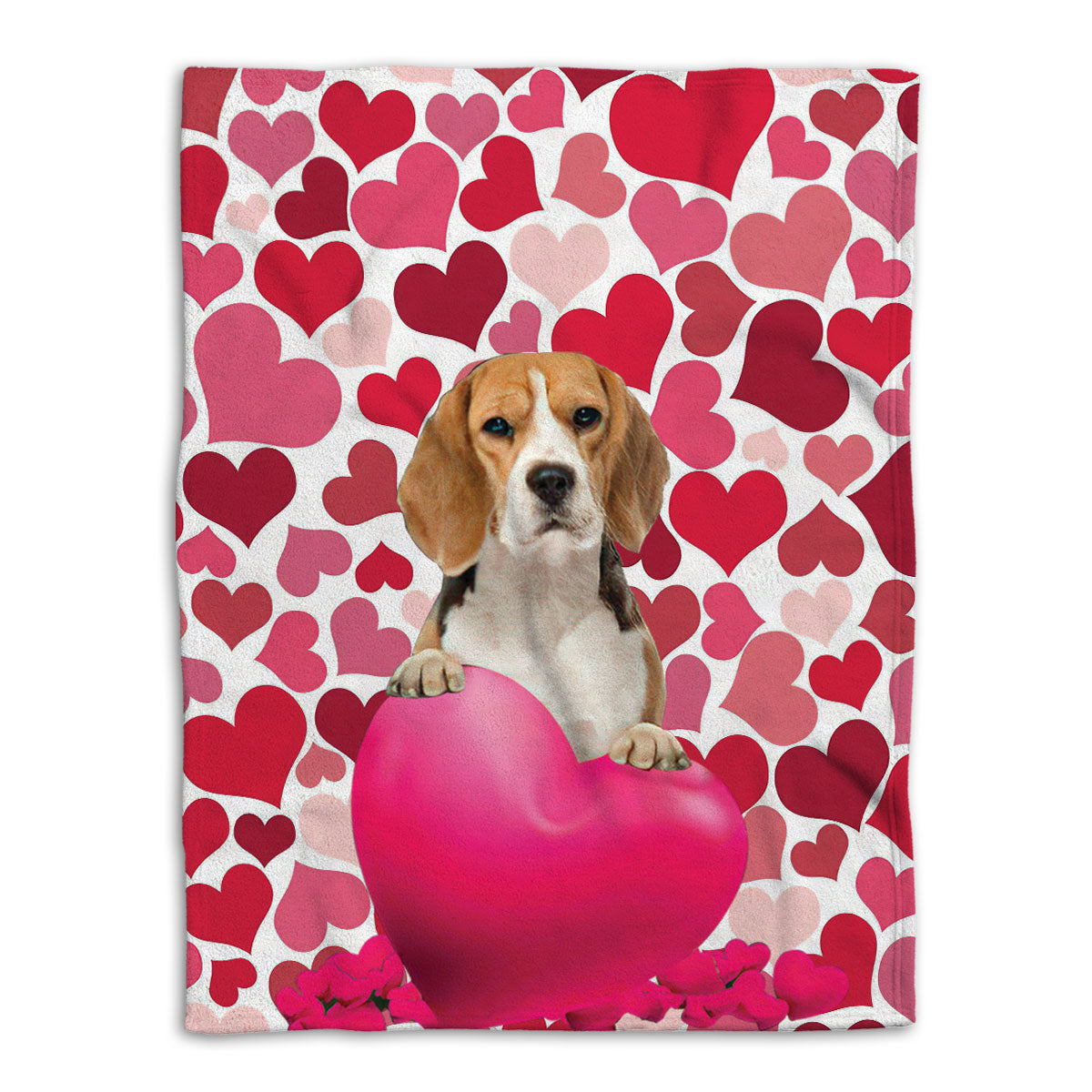 Ohaprints-Fleece-Sherpa-Blanket-Beagle-Dog-Lover-Love-Heart-2-Soft-Throw-Blanket-554-Fleece Blanket