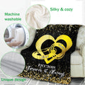 Ohaprints-Fleece-Sherpa-Blanket-Wedding-Anniversary-Gold-Custom-Personalized-Name-Year-Soft-Throw-Blanket-774-Fleece Blanket