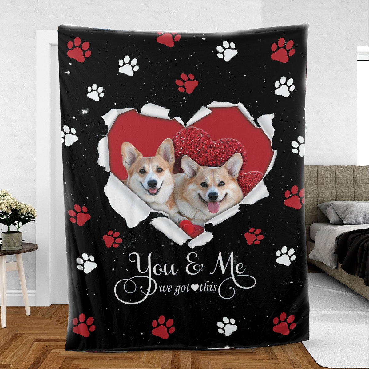 Ohaprints-Fleece-Sherpa-Blanket-Corgi-Cute-Dog-Lover-Love-Heart-1-Soft-Throw-Blanket-552-Sherpa Blanket