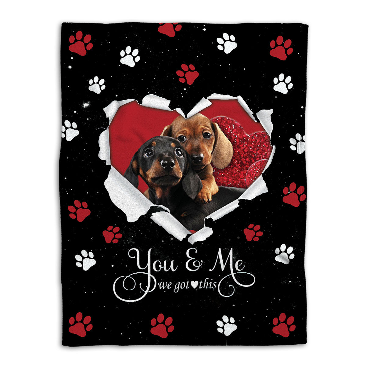 Ohaprints-Fleece-Sherpa-Blanket-Dachshund-Weiner-Doxie-Dog-Lover-Adorable-Black-Soft-Throw-Blanket-771-Fleece Blanket