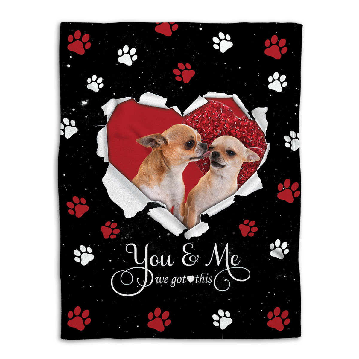 Ohaprints-Fleece-Sherpa-Blanket-Chihuahua-Dog-Lover-Love-Heart-3-Soft-Throw-Blanket-426-Fleece Blanket