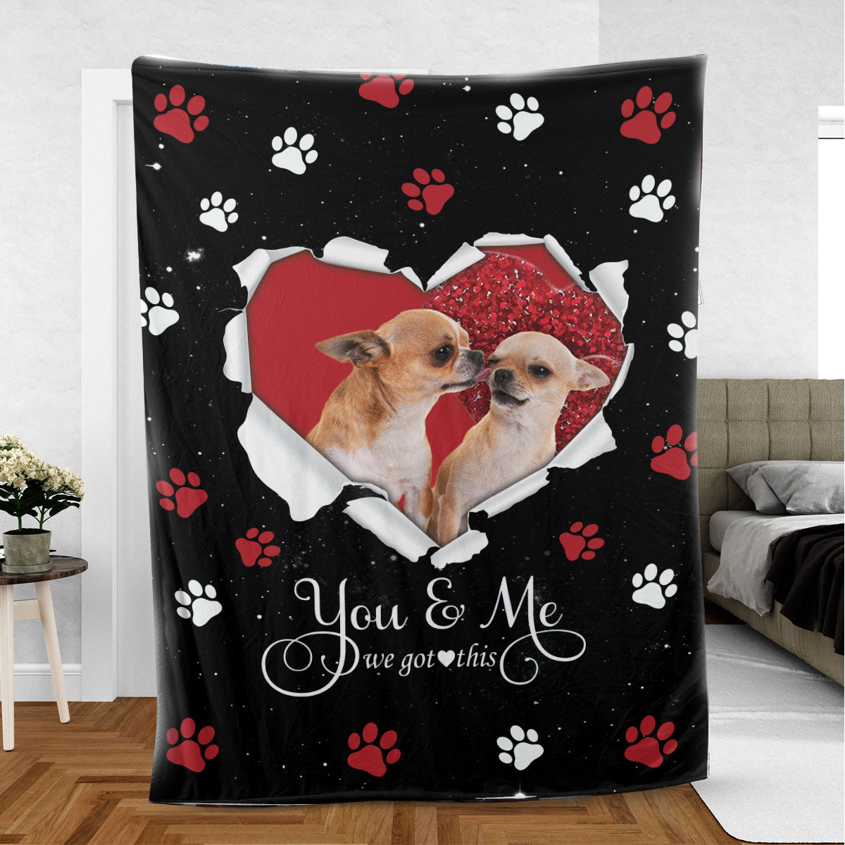 Ohaprints-Fleece-Sherpa-Blanket-Chihuahua-Dog-Lover-Love-Heart-3-Soft-Throw-Blanket-426-Sherpa Blanket