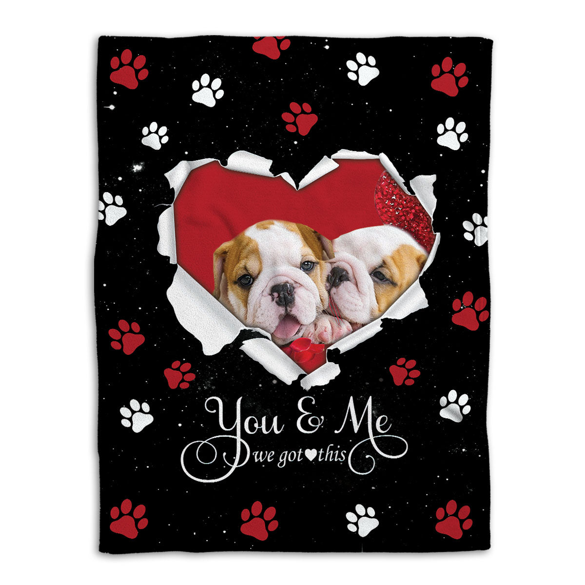 Ohaprints-Fleece-Sherpa-Blanket-English-Bull-Bulldog-Dog-Lover-Love-Heart-3-Soft-Throw-Blanket-519-Fleece Blanket