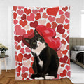 Ohaprints-Fleece-Sherpa-Blanket-Tuxedo-Black-And-White-Cat-Lover-Love-Heart-Soft-Throw-Blanket-402-Sherpa Blanket